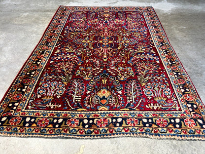 Collector Antique - 3'4"x5'1" Hand-Knotted 100% Wool Pile Sarouke Rug