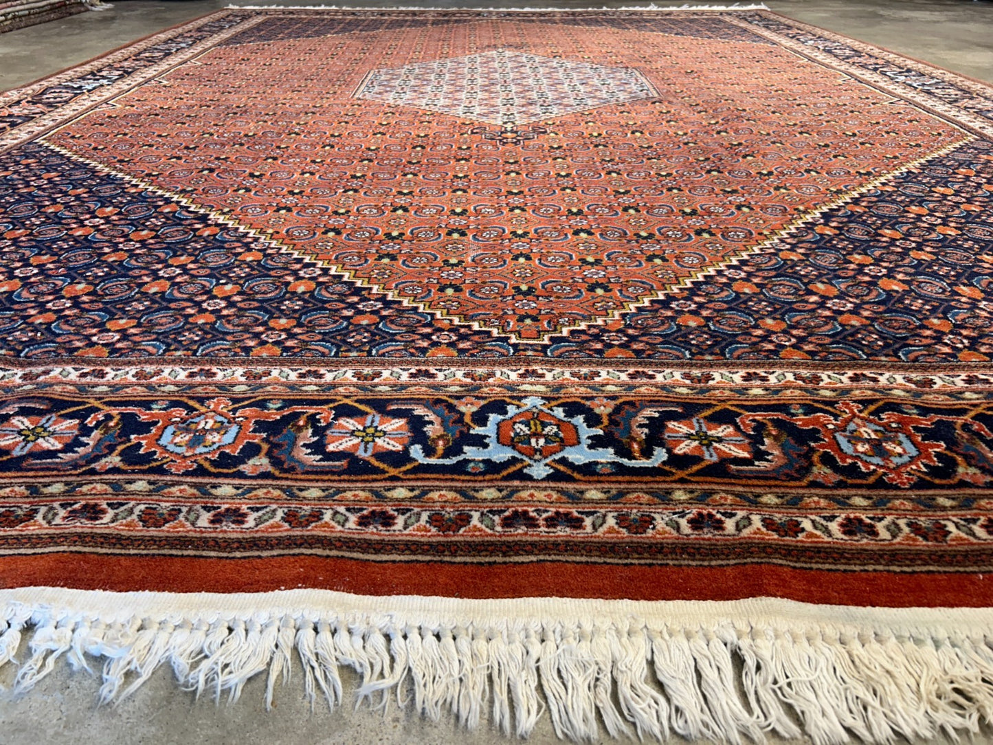 8'6"x12' Hand-Knotted 100% Wool Pile IndoBijar Rug