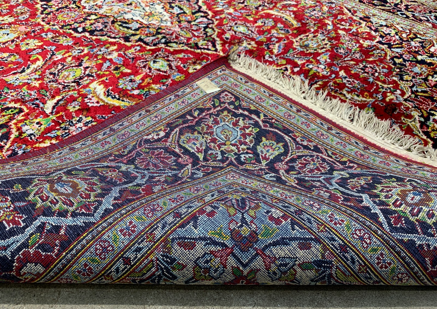 4'4"x6'8" Collector Antique Hand-Knotted 100% Silk Kashane Rug