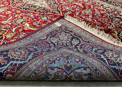 4'4"x6'8" Collector Antique Hand-Knotted 100% Silk Kashane Rug