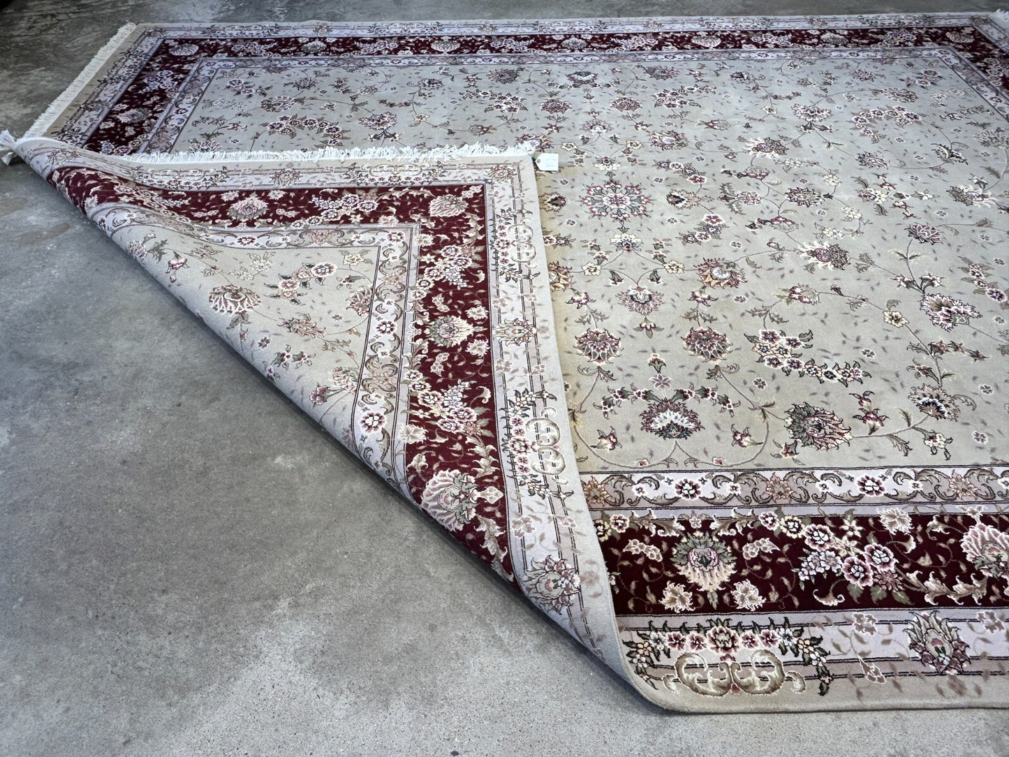 9'x12' Hand-Knotted Wool & Silk Pile Sinopersian Carpet - Area Rug