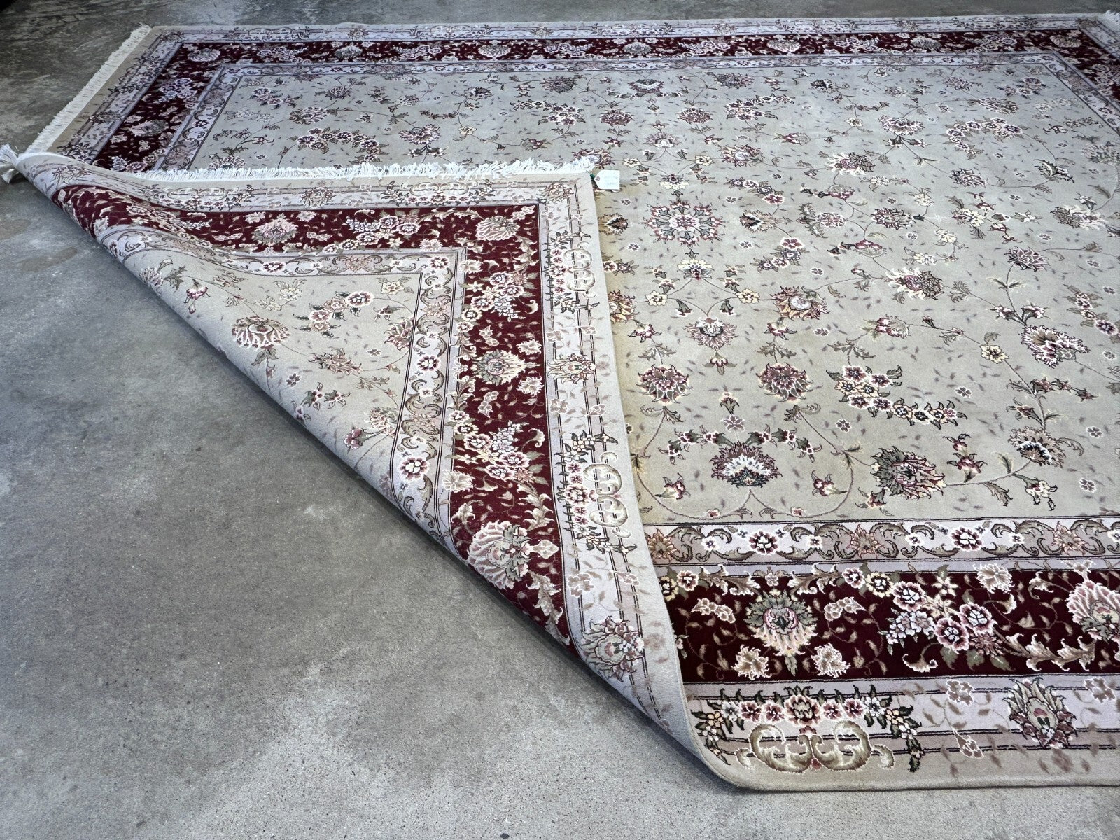 9'x12' Hand-Knotted Wool & Silk Pile Sinopersian Carpet - Area Rug