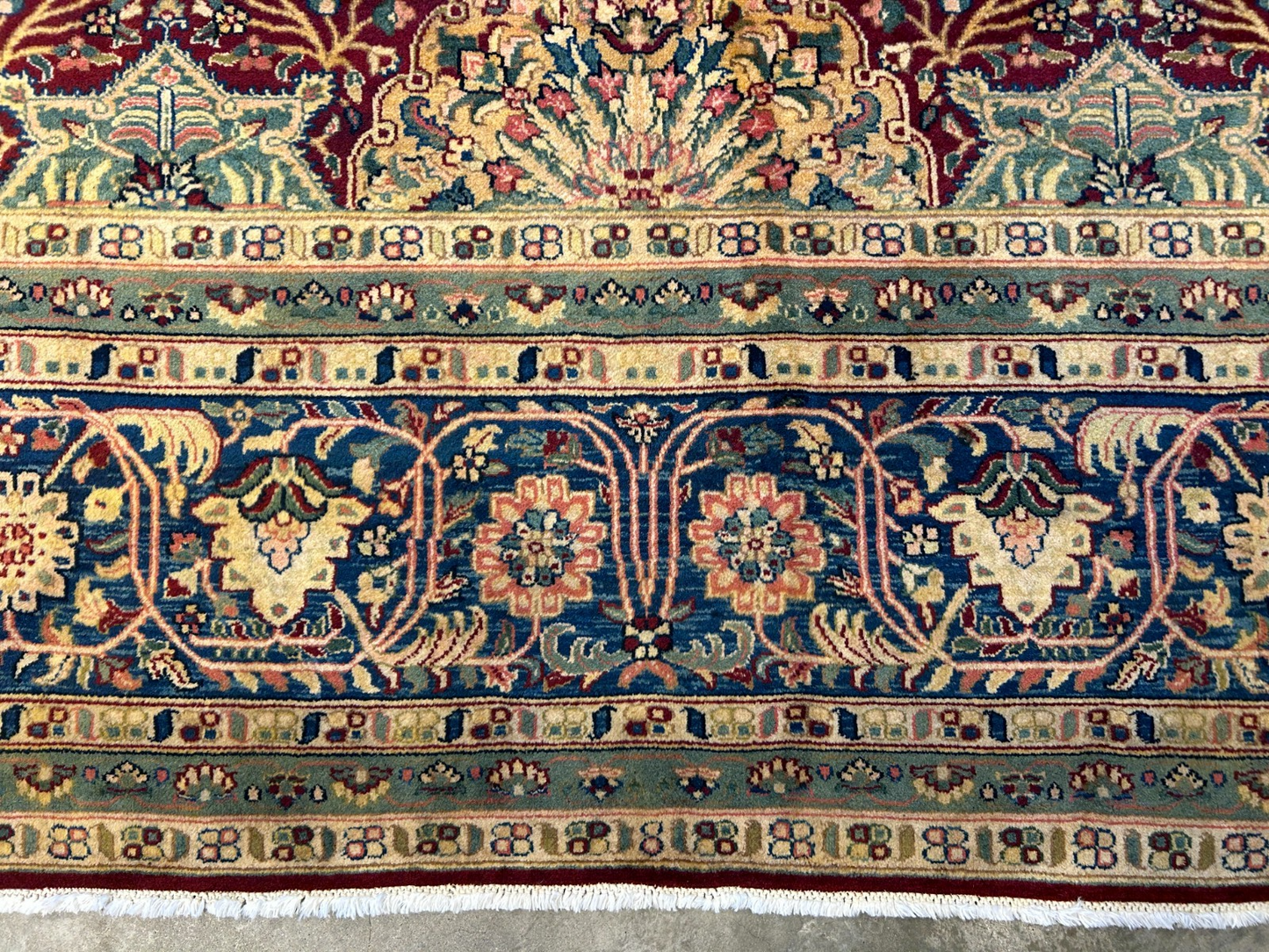 9'1"x12'3" Very Fine Hand-Knotted 100% Fine Wool Pile IndoTabriz Rug