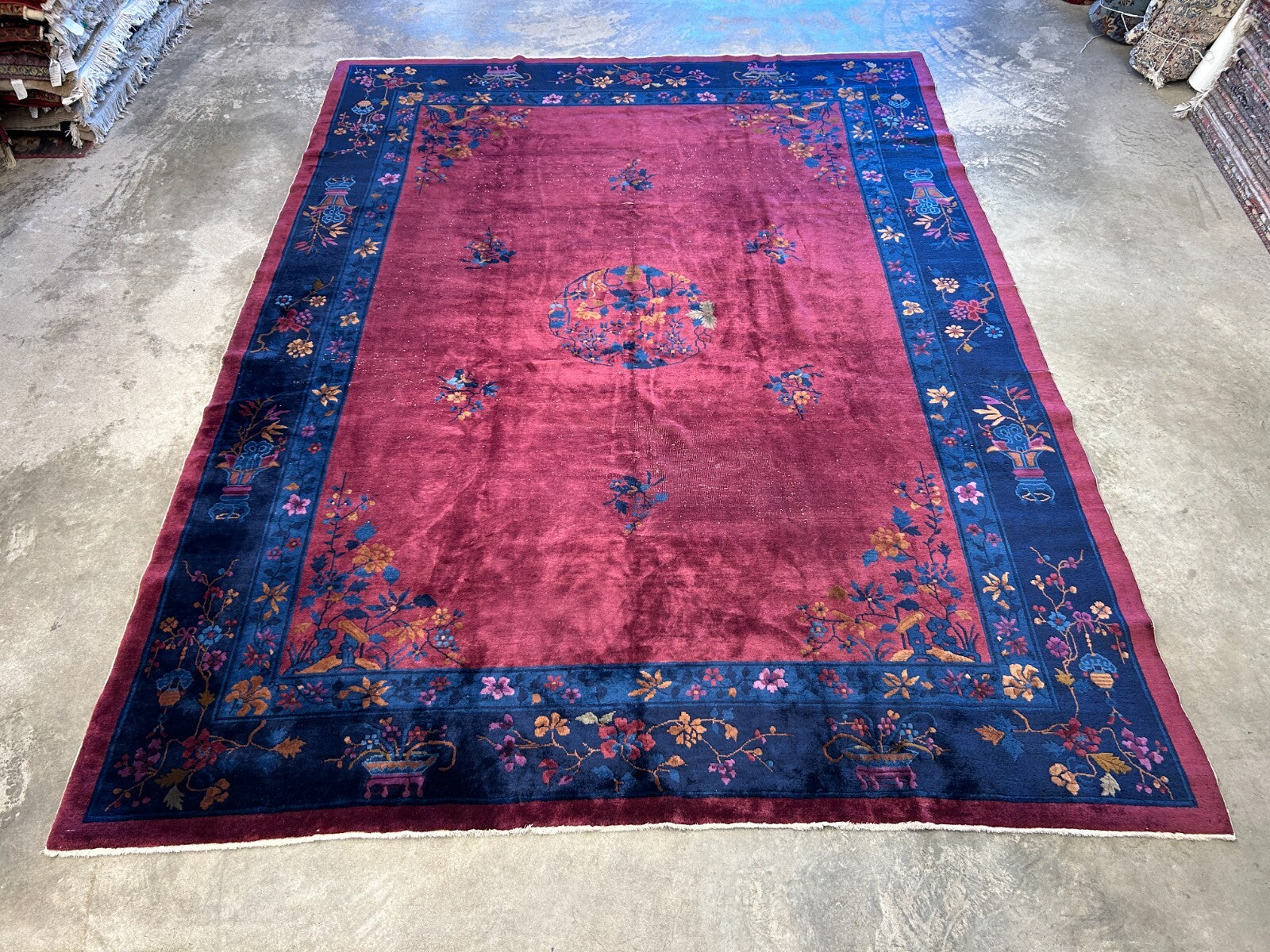 9'x12' Collector Antique Hand-Knotted 100% Wool Pile Art Deco Nichols Rug