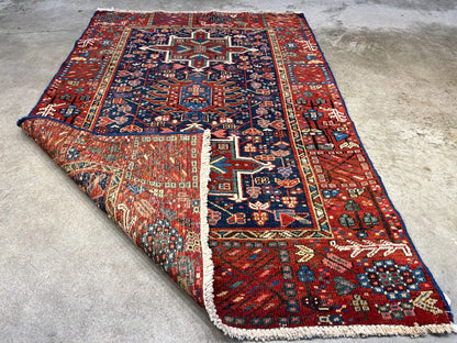 3'x4'6" Antique Hand-Knotted 100% Wool Pile Karaja Rug