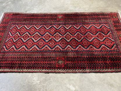 3’3”x6’2” Hand-Knotted 100% Wool Balouchi Area Rug - Carpet