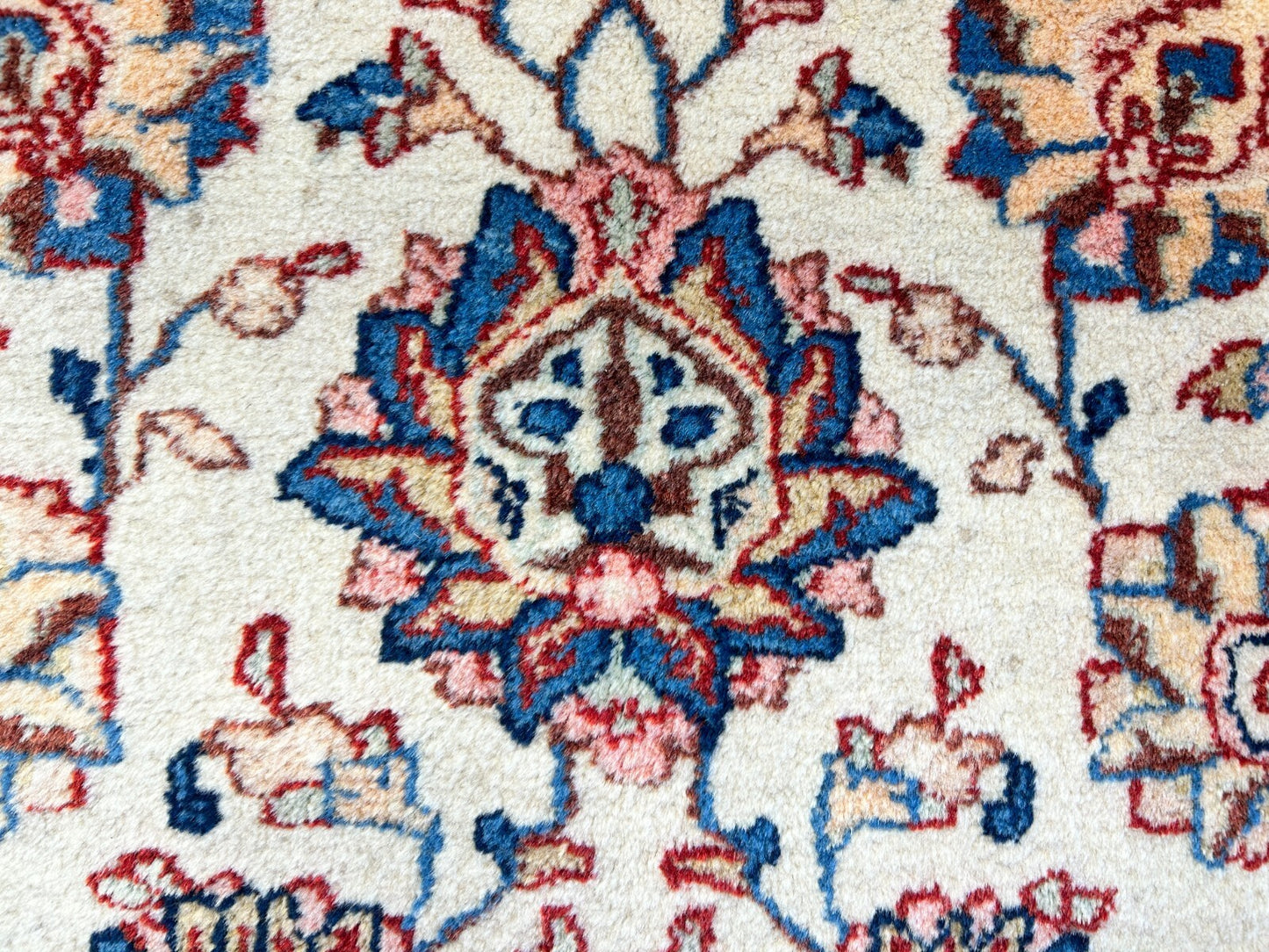 7'x11'10" Antique Hand-Knotted Wool Oriental Kermane Rug - Area Carpet