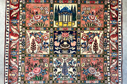 3'5"x5'2" Hand-Knotted 100% Lamb Wool Bakhtiarie Carpet - Area Rug