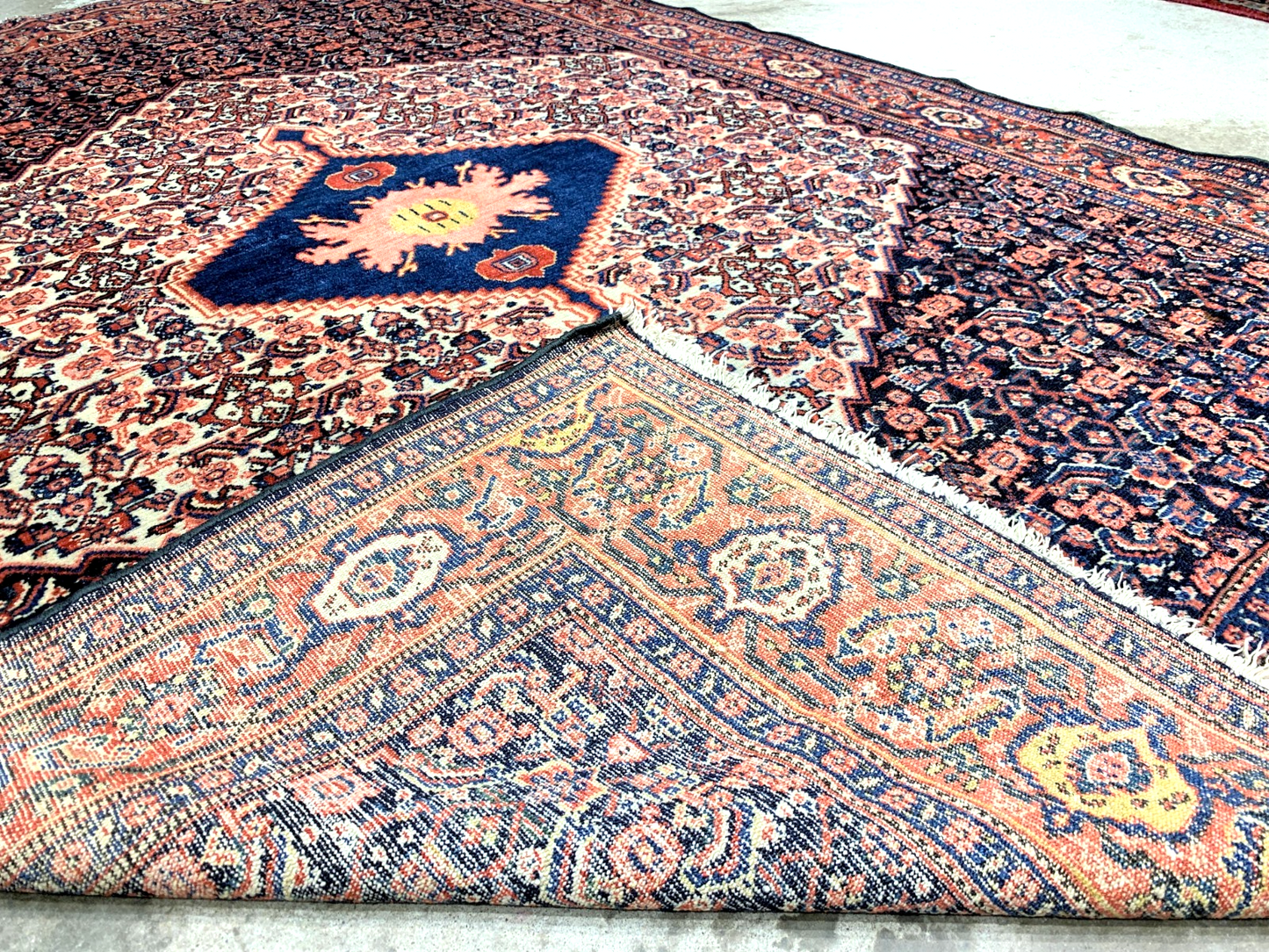 4'10"x7' Antique Pre-1900 Hand-knotted Geometric Kurdish Seneh Area Rug