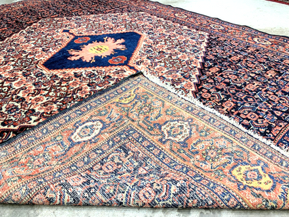 4'10"x7' Antique Pre-1900 Hand-knotted Geometric Kurdish Seneh Area Rug