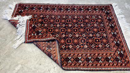 3'2"x4'6" Hand-Knotted 100% Wool Pile Afghan Area Rug