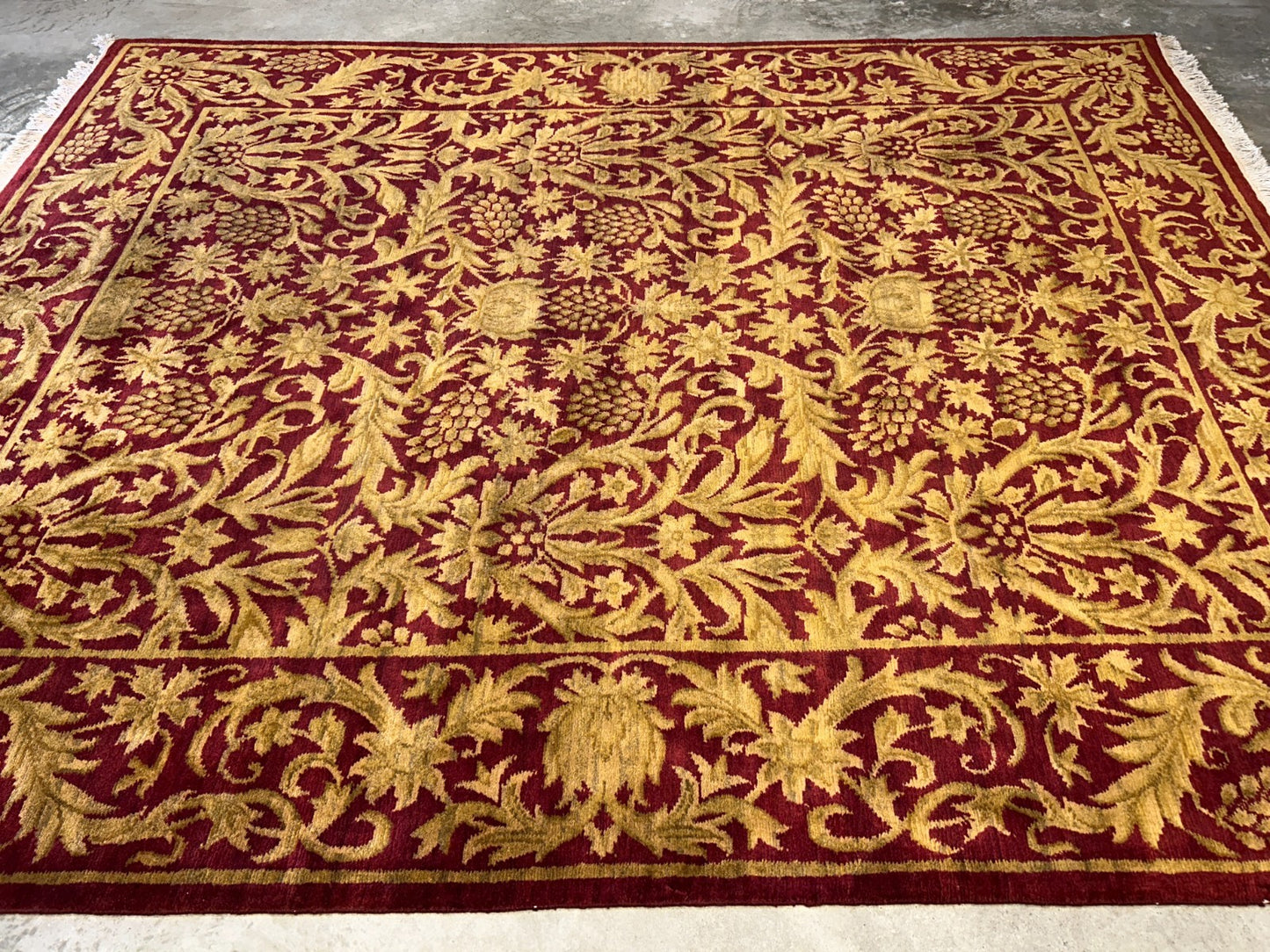 8'x10' Hand-Knotted 100% Wool Pile All-Over Area Rug - Carpet