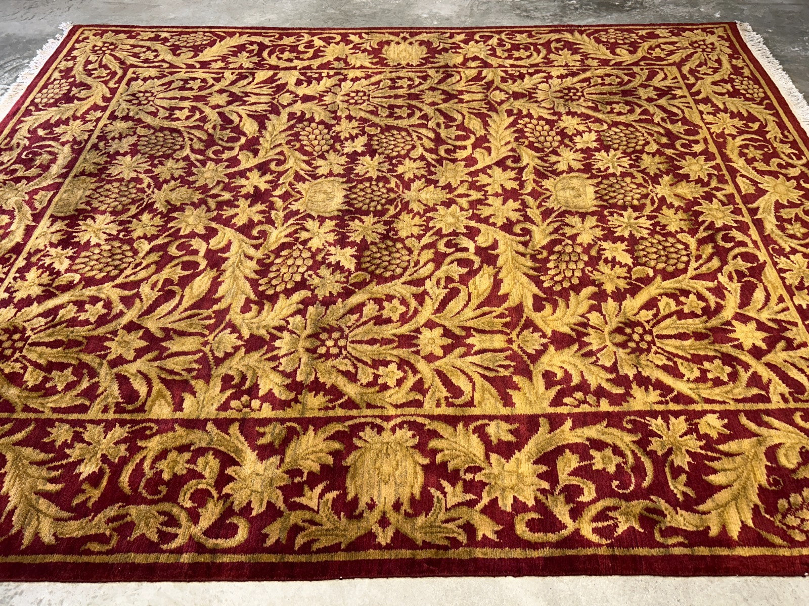 8'x10' Hand-Knotted 100% Wool Pile All-Over Area Rug - Carpet