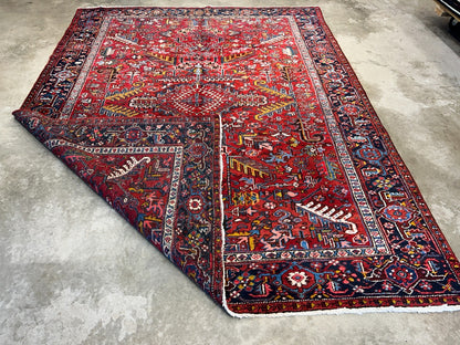 8'2"x10'11" Collector Antique 100% Wool Pile Herize Rug