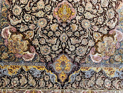 6'9"x10'2" Exquisite Hand-Knotted 100% Silk Qume Rug