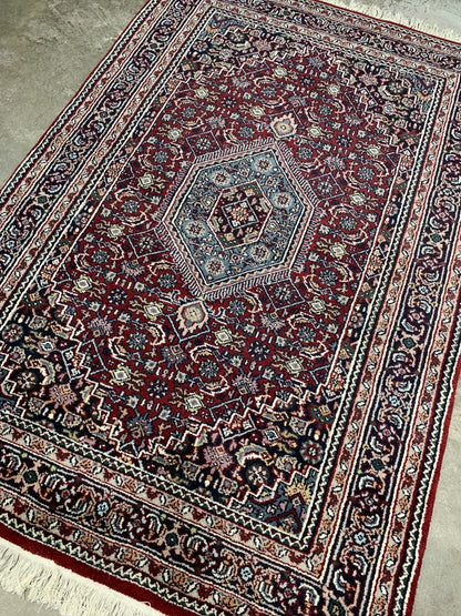 4'1" x 5'11" Hand-Knotted 100% Wool Pile Bidjare Area Rug - Carpet