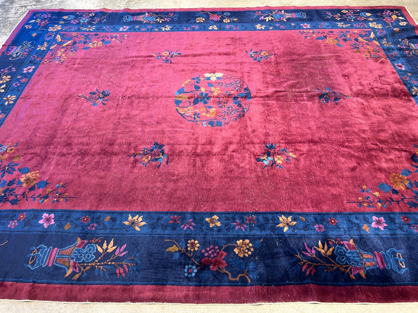 9'x12' Collector Antique Hand-Knotted 100% Wool Pile Art Deco Nichols Rug