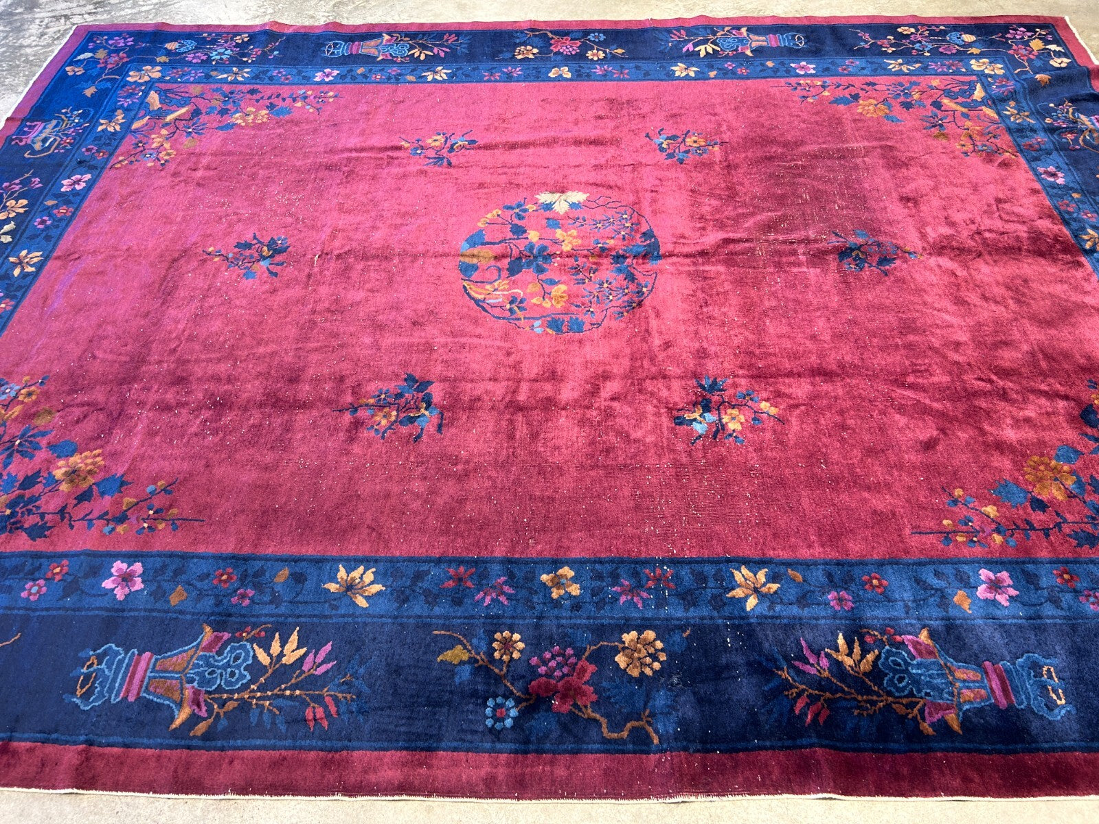 9'x12' Collector Antique Hand-Knotted 100% Wool Pile Art Deco Nichols Rug