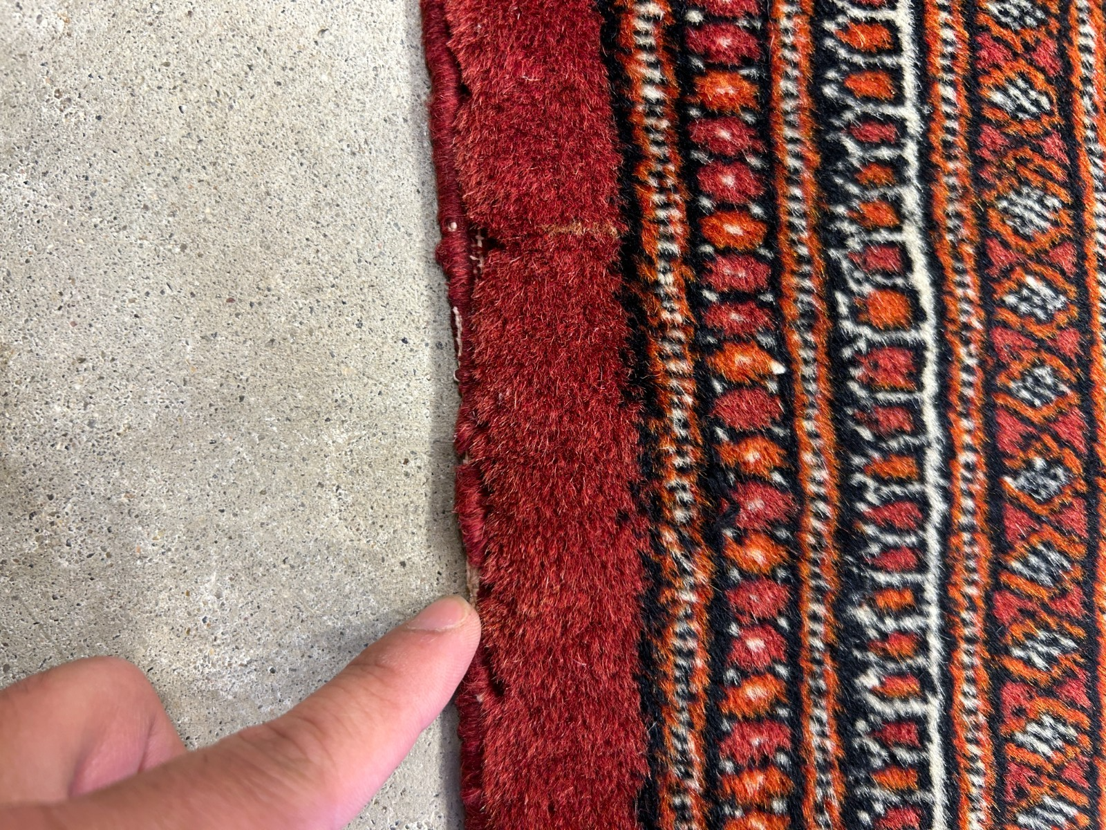 4'2"x6' Hand-Knotted 100% Wool Bokhara Area Rug - Carpet