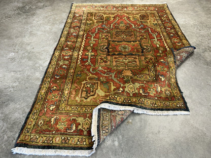 4’1”x6’1” Hand-Knotted 100% Wool Indoserapi Area Rug - Carpet
