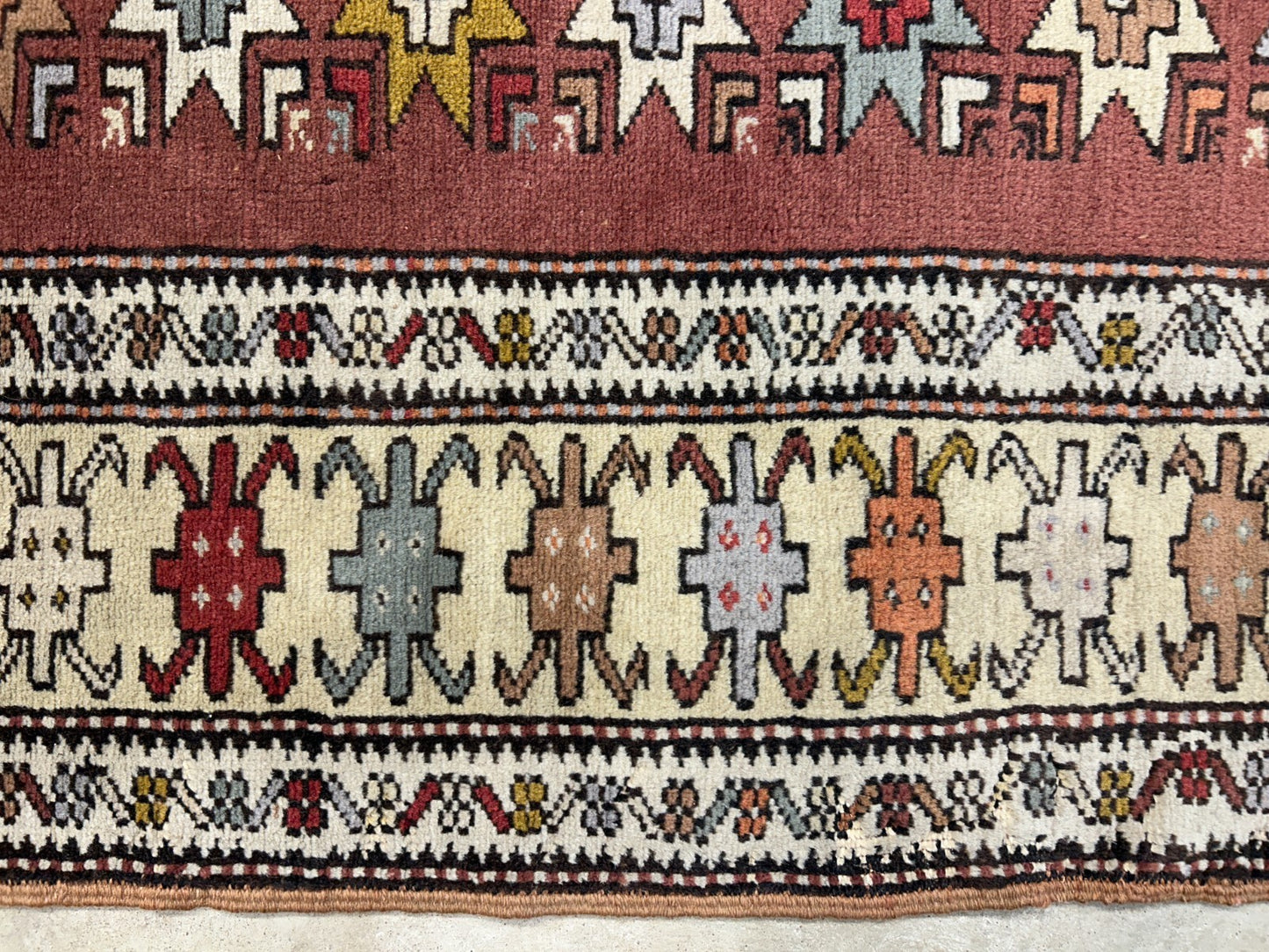 3'x5' Antique Hand-Knotted 100% Wool Pile Caucasian Area Rug - Carpet