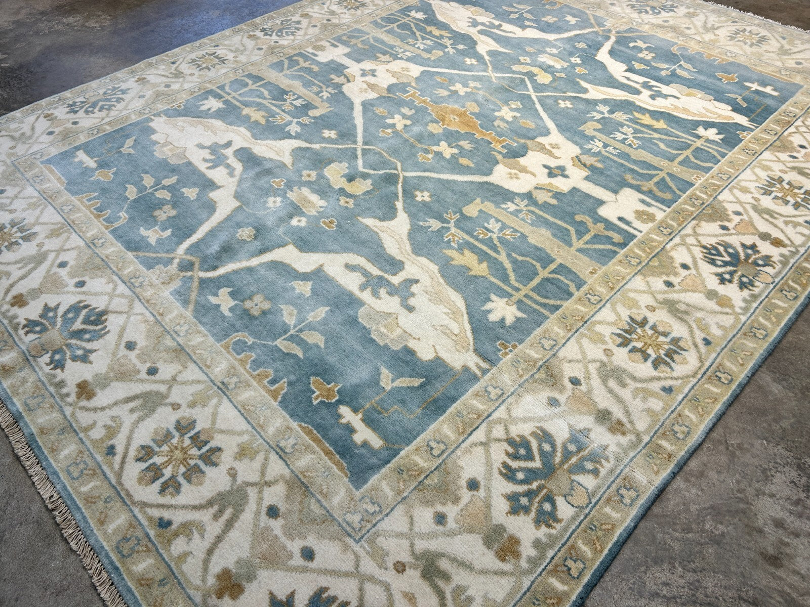 7'10" x 10'0" Hand-Knotted 100% Wool Carpet - Indian Oushak Area Rug