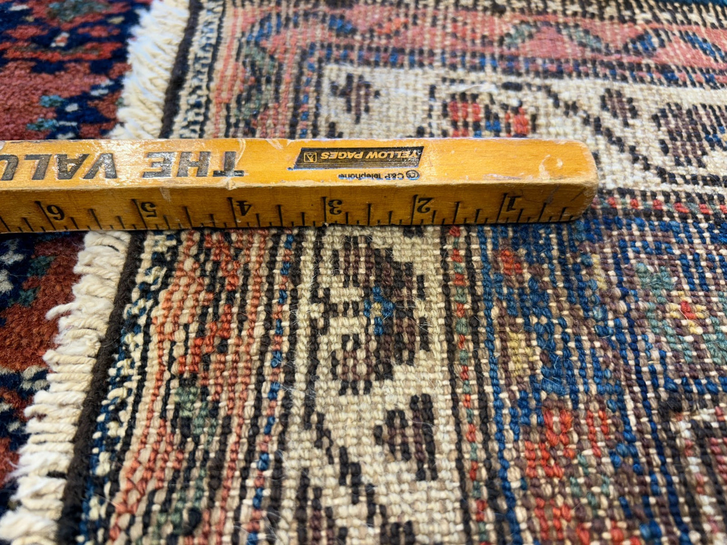 3'9"x5'9" Antique Hand-Knotted 100% Wool Pile Hamadane Area Rug - Carpet