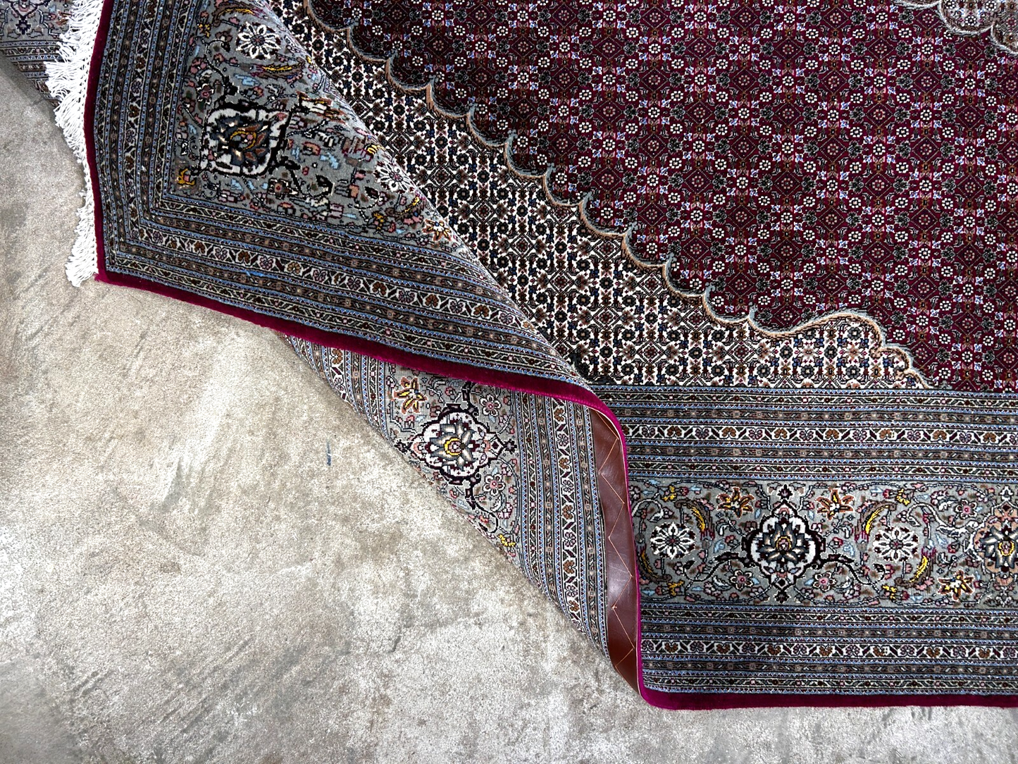 8'4"x11'6" Hand-Knotted Silk & Wool Tabrize Fish Style Area Rug - Carpet