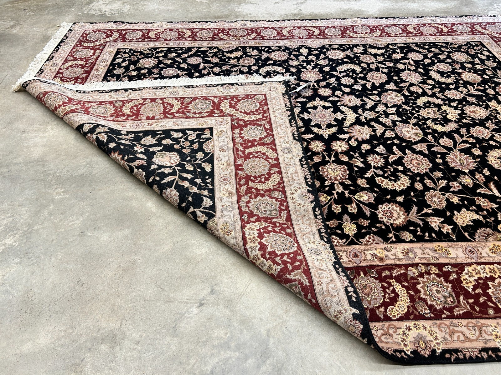 8'6"x11'6" Hand-Knotted Wool & Silk Pile Sinopersian Carpet - Area Rug