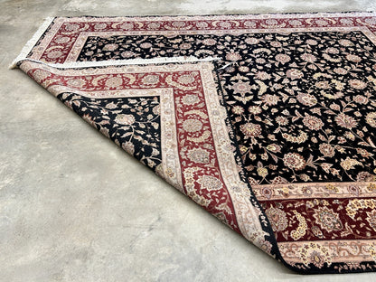 8'6"x11'6" Hand-Knotted Wool & Silk Pile Sinopersian Carpet - Area Rug