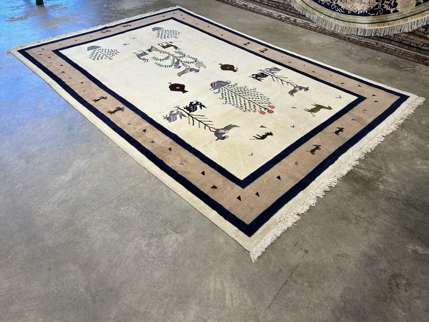 6’5”x9’6” Hand-Knotted 100% Wool Pile Oriental Area Rug - Carpet