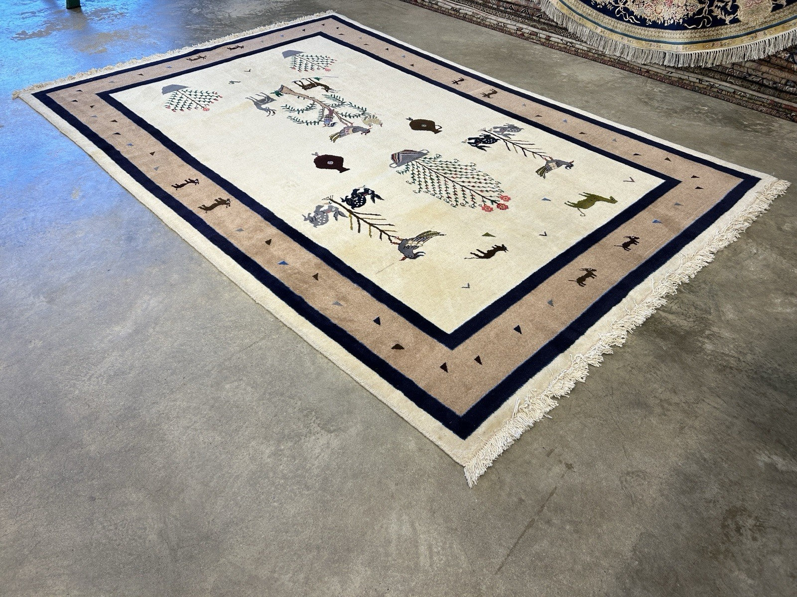 6’5”x9’6” Hand-Knotted 100% Wool Pile Oriental Area Rug - Carpet