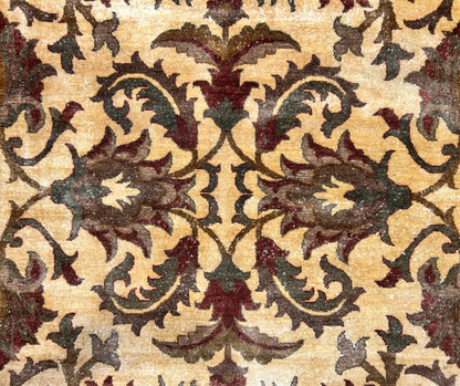 6'6"x9'6'' Hand-Knotted Indian Wool Pile Handmade Area Rug - Carpet