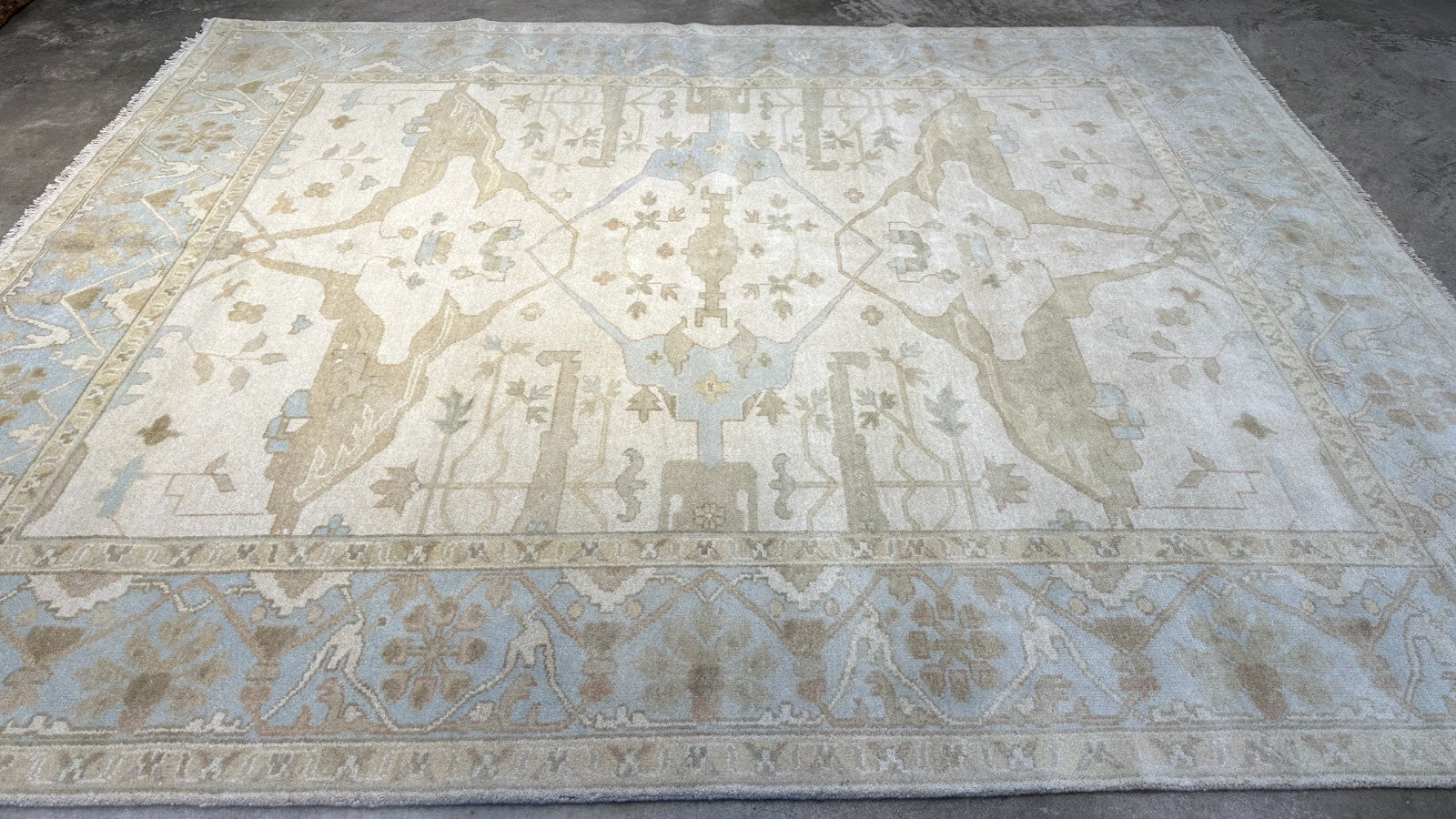 8'x10' Hand-Knotted 100% Lamb Wool Oushak Carpet - Area Rug