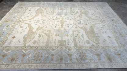 8'x10' Hand-Knotted 100% Lamb Wool Oushak Carpet - Area Rug