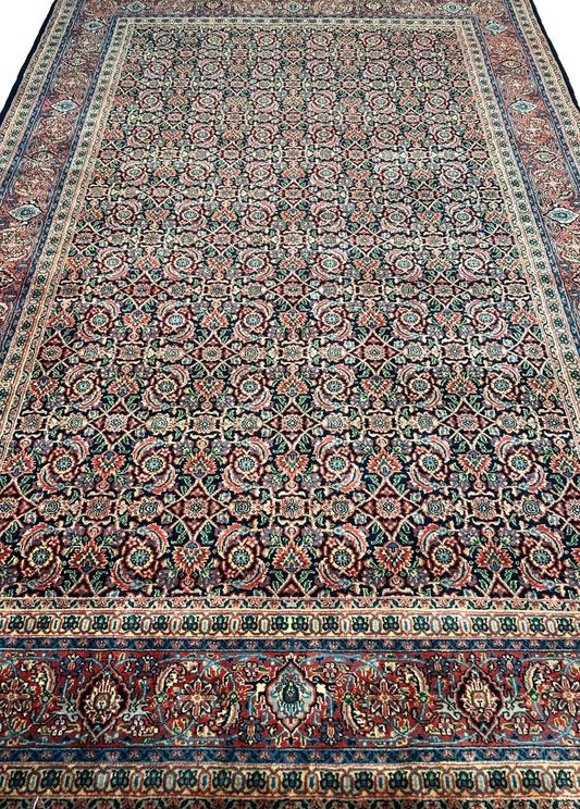 6'x9'2" Hand-Knotted 100% Wool Pile Herati Carpet - Area Rug