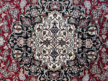 9'1"x12'4" Hand-Knotted 100% Wool Pile Oriental Rug