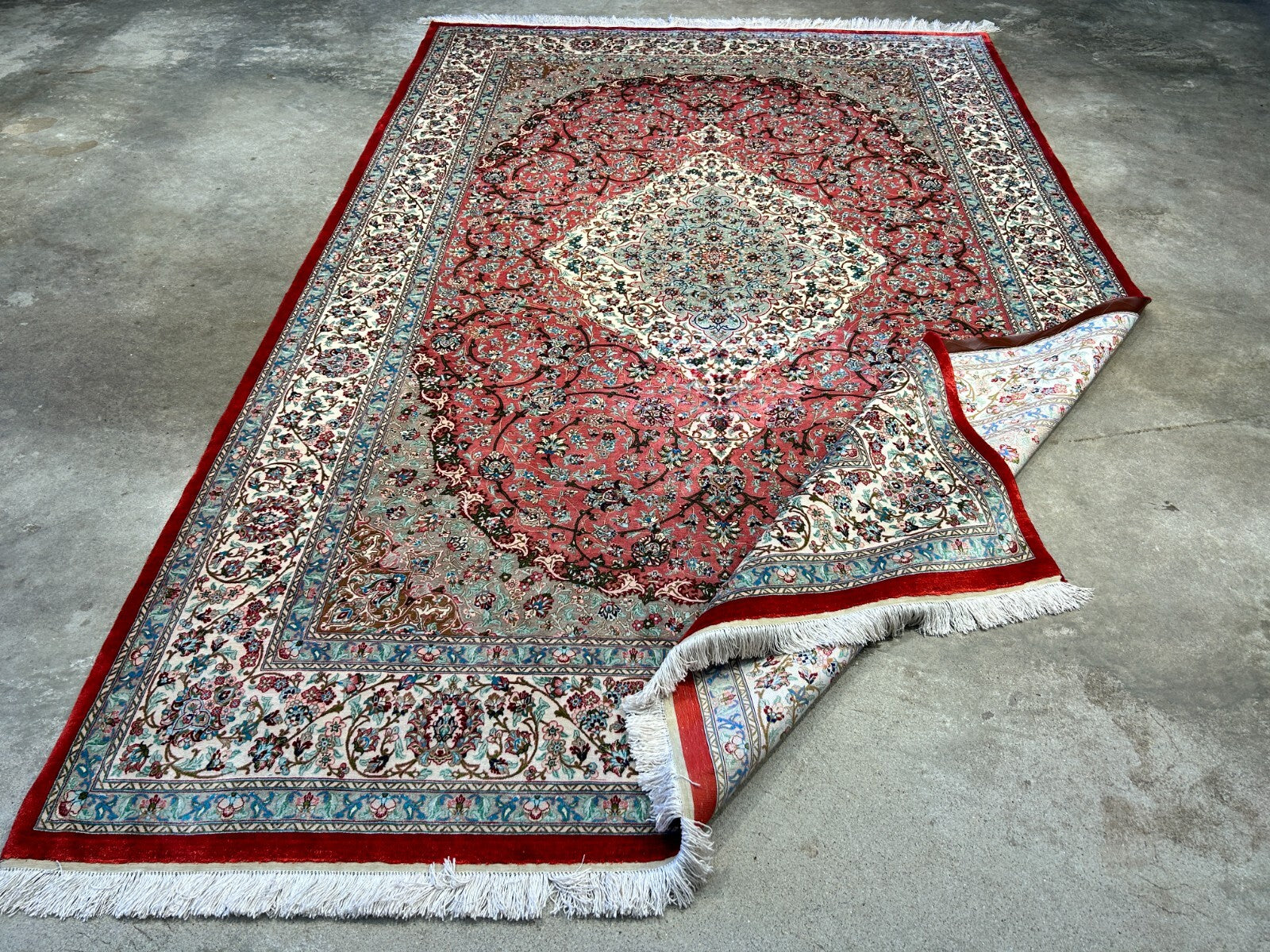 6'5"x9'5" Exquisite Hand-Knotted 100% Silk Qume Rug