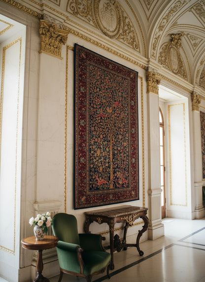 Collector Item -  4'3"x6'2" Antique Pre-1900 Fine Wool Mohtashame Kashane Rug