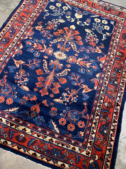 5'1"x6'6" Collector Antique Hand-Knotted 100% Wool Pile Lilihane Rug