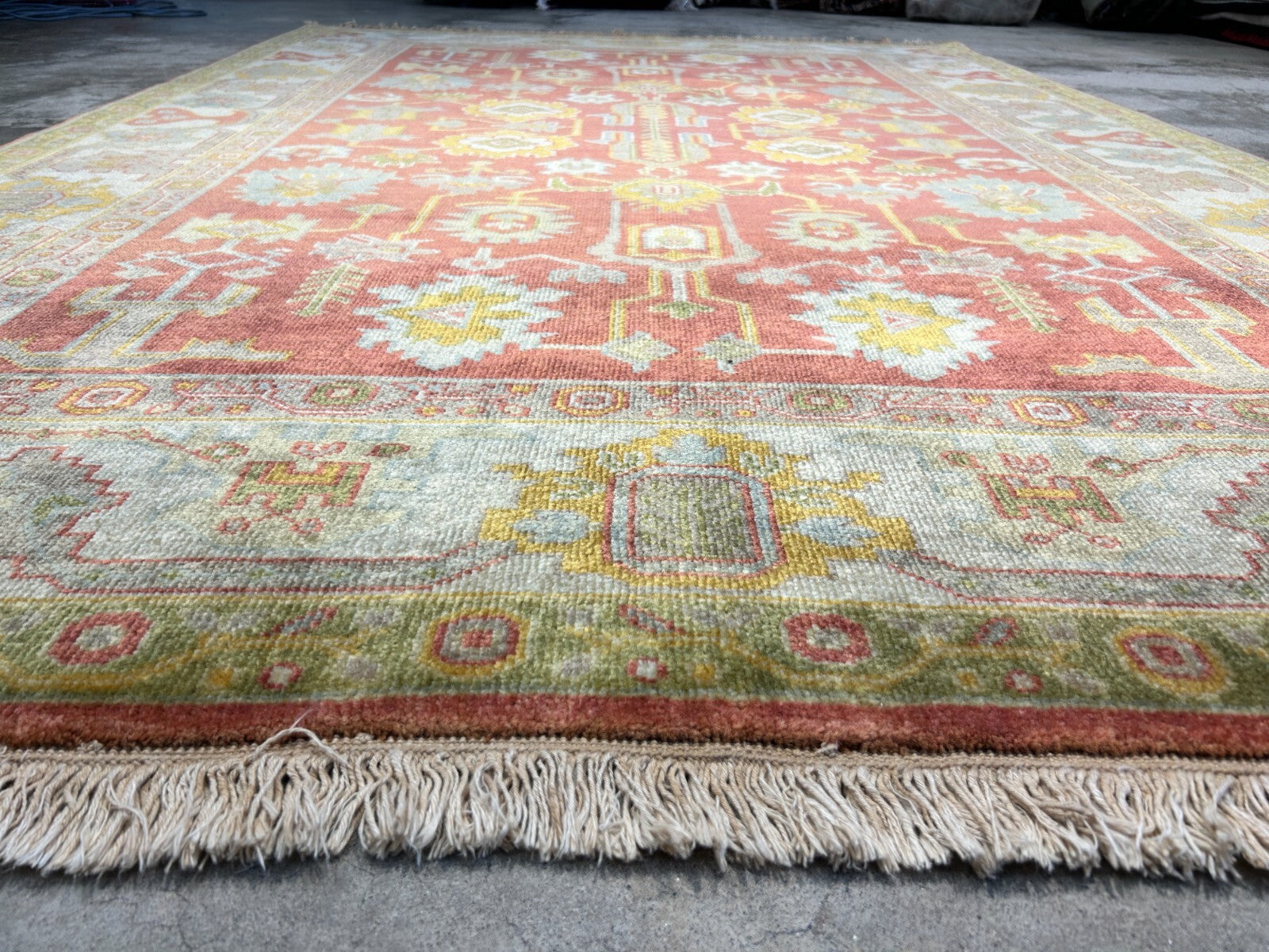 6'2"x8'11" Hand-Knotted 100% Wool Pile India-Farahane Carpet - Area Rug