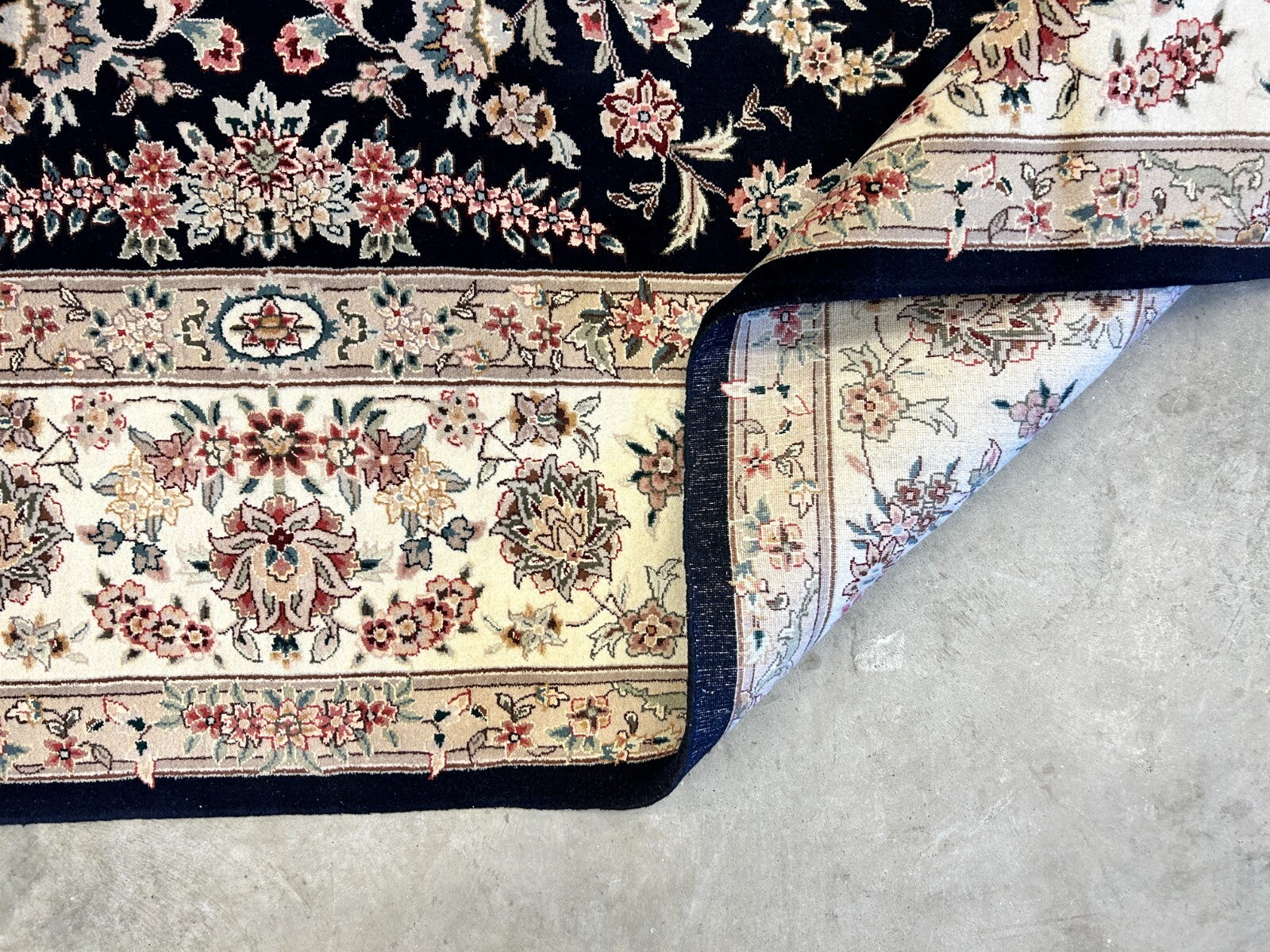 9'x12' Hand-Knotted Wool & Silk Pile Sinopersian Carpet - Area Rug