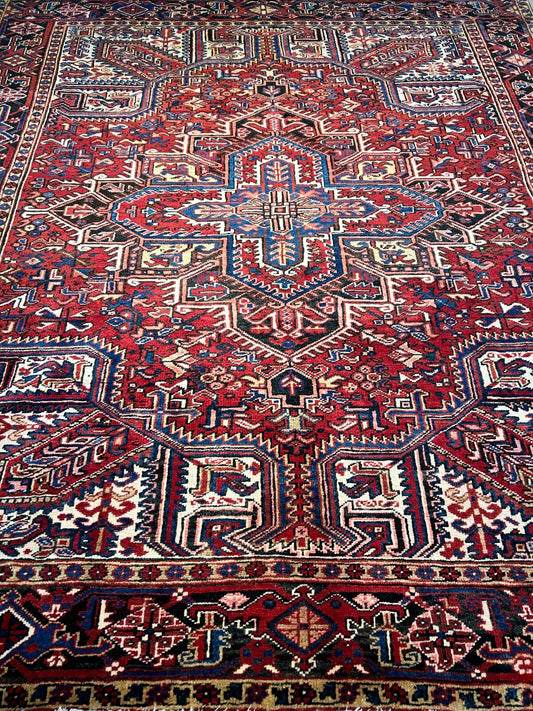 7'9"x9'1" Hand-Knotted 100% Wool Herize Carpet - Area Rug - Square Shaped