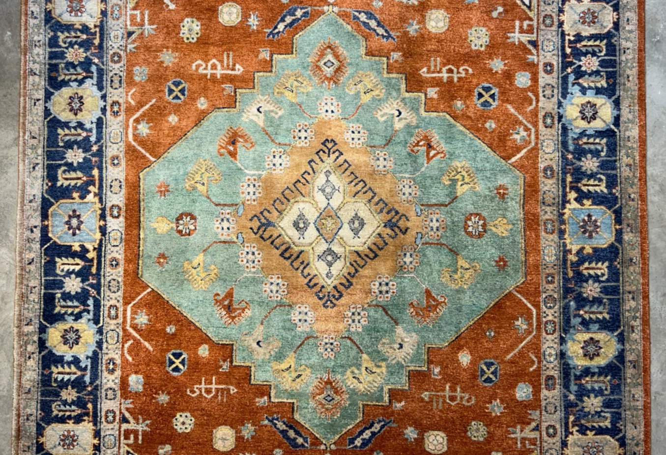 9'2"x11'11" Hand-Knotted 100%  Wool Pile IndoSerapi Rug