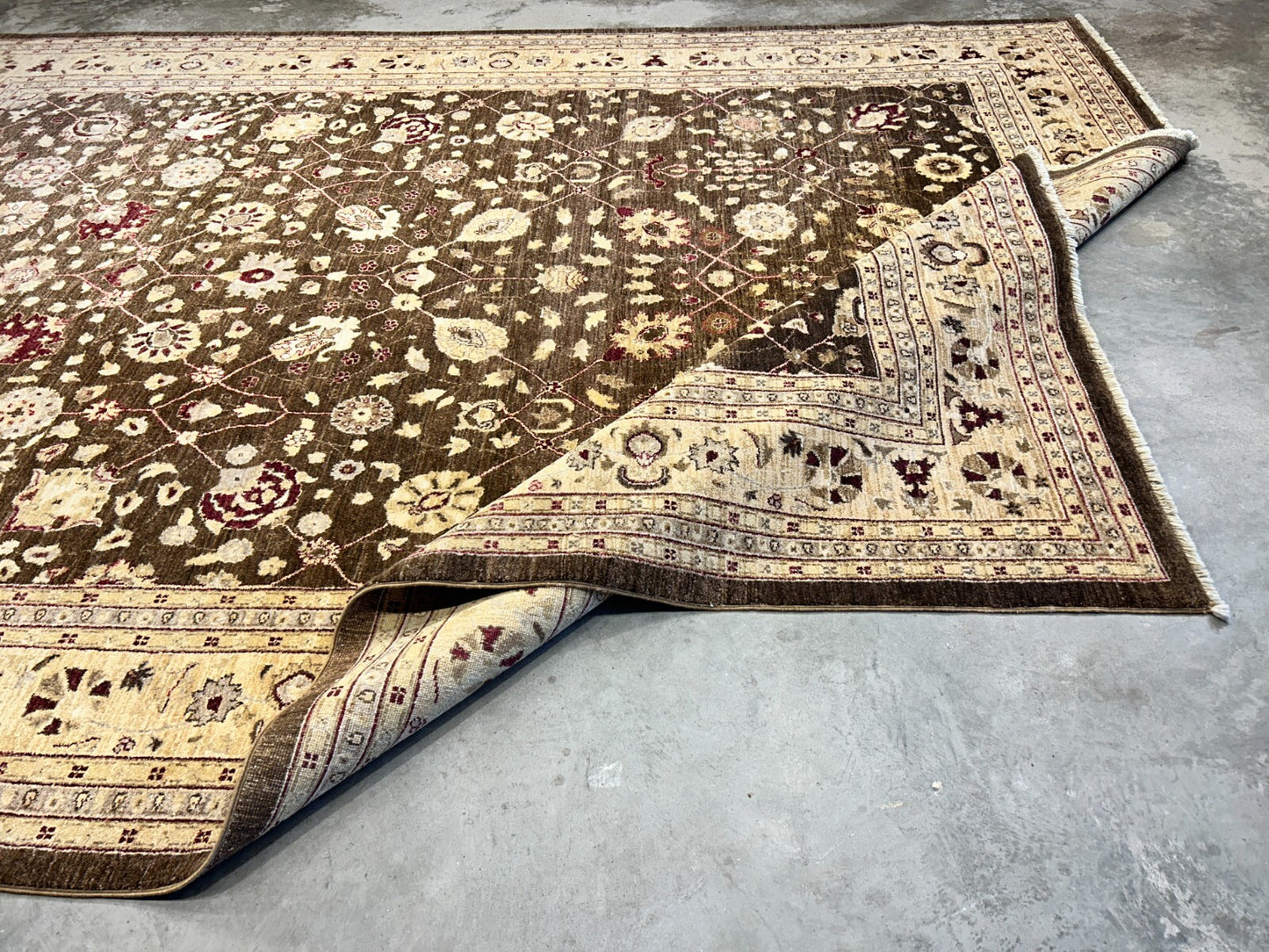 9'3"x12' Hand-Knotted 100% Wool Pile Agra Design Carpet - Area Rug