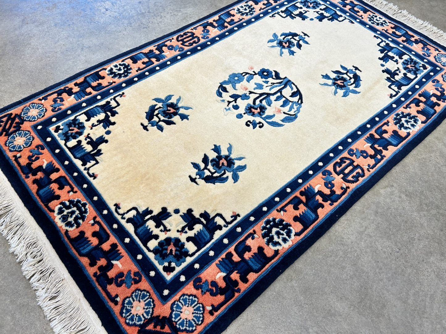 3'x5' Hand-Knotted 100% Wool Pile Art Deco Rug