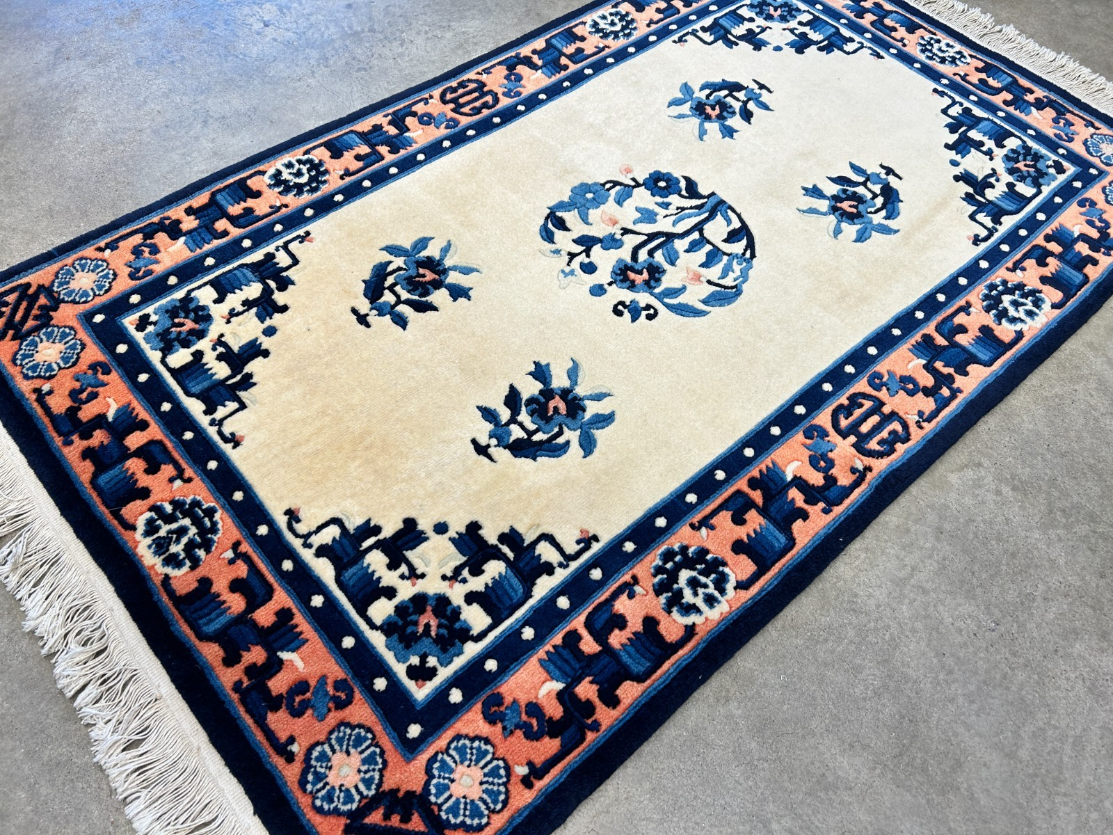 3'x5' Hand-Knotted 100% Wool Pile Art Deco Rug