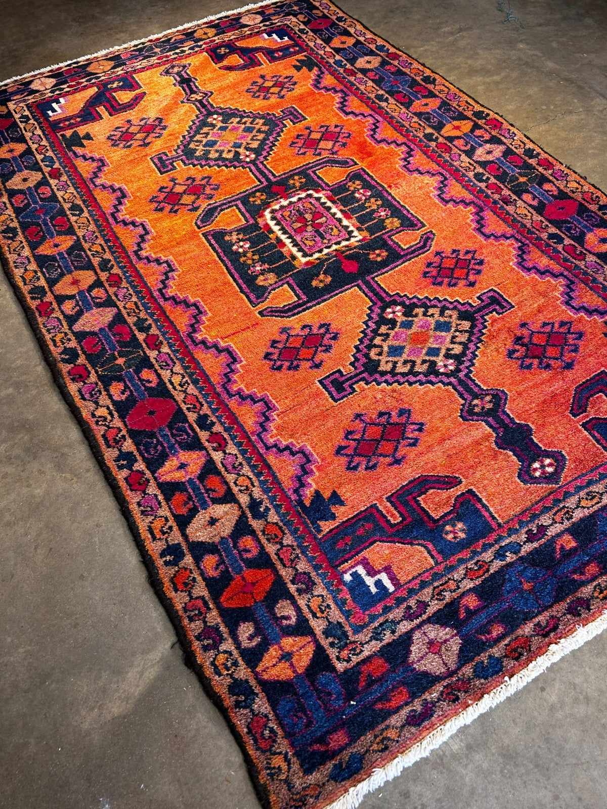 4'9" x 7'7'' Hand-Knotted 100% Wool Carpet - Hamadane Area Rug
