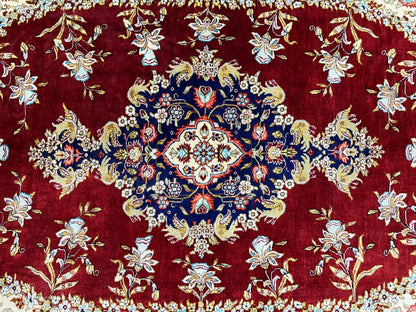 3'3"x5' Exquisite Fine Hand-Knotted 100% Silk Qume Area Rug