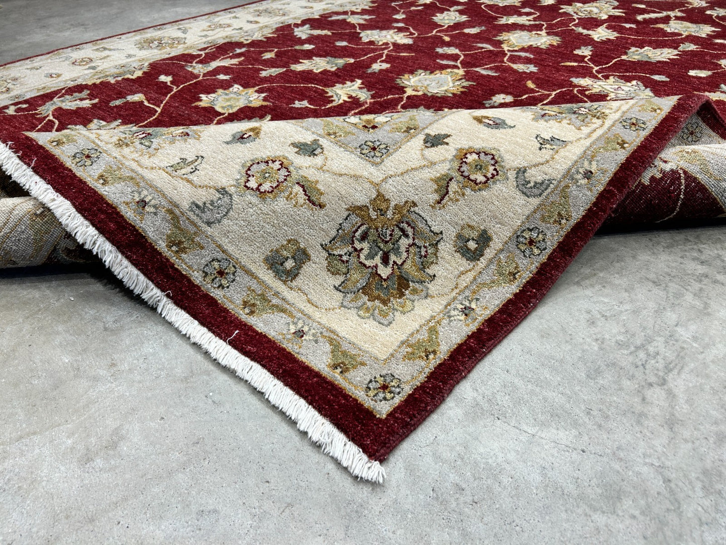 6'7"x9'9" Hand-Knotted 100% Wool Pile Indian Agra Carpet - Area Rug